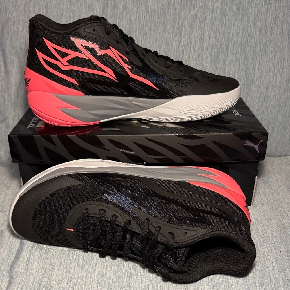 Men’s Puma LaMelo Ball MB .02 Basketball Black/Orange Sunset Glow 10.5 - Picture 8 of 14